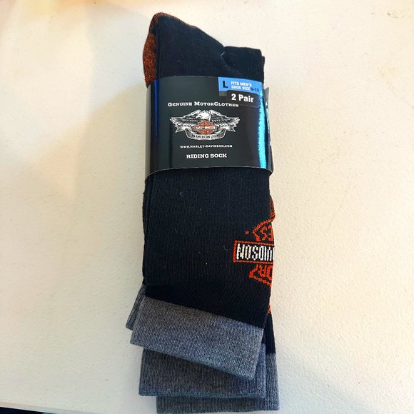 Harley-Davidson 2-prs Riding Crew Socks Large 9-13 #16, S3 - Picture 1 of 8